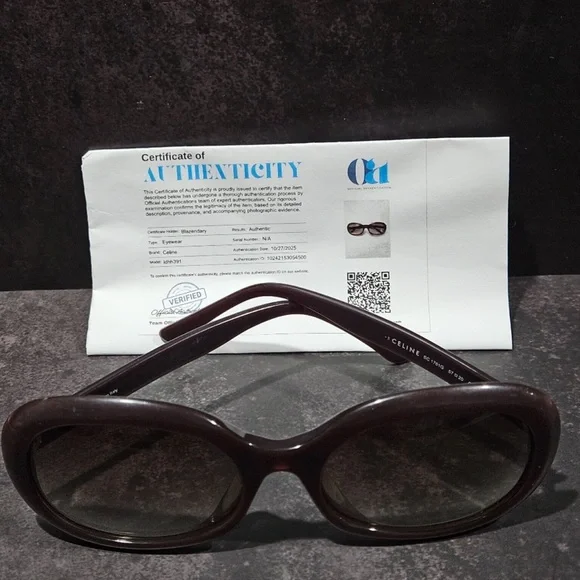 CELINE Oversized Oval Sunglasses Vintage 57/20/140 W/COA GUC - Picture 6 of 6